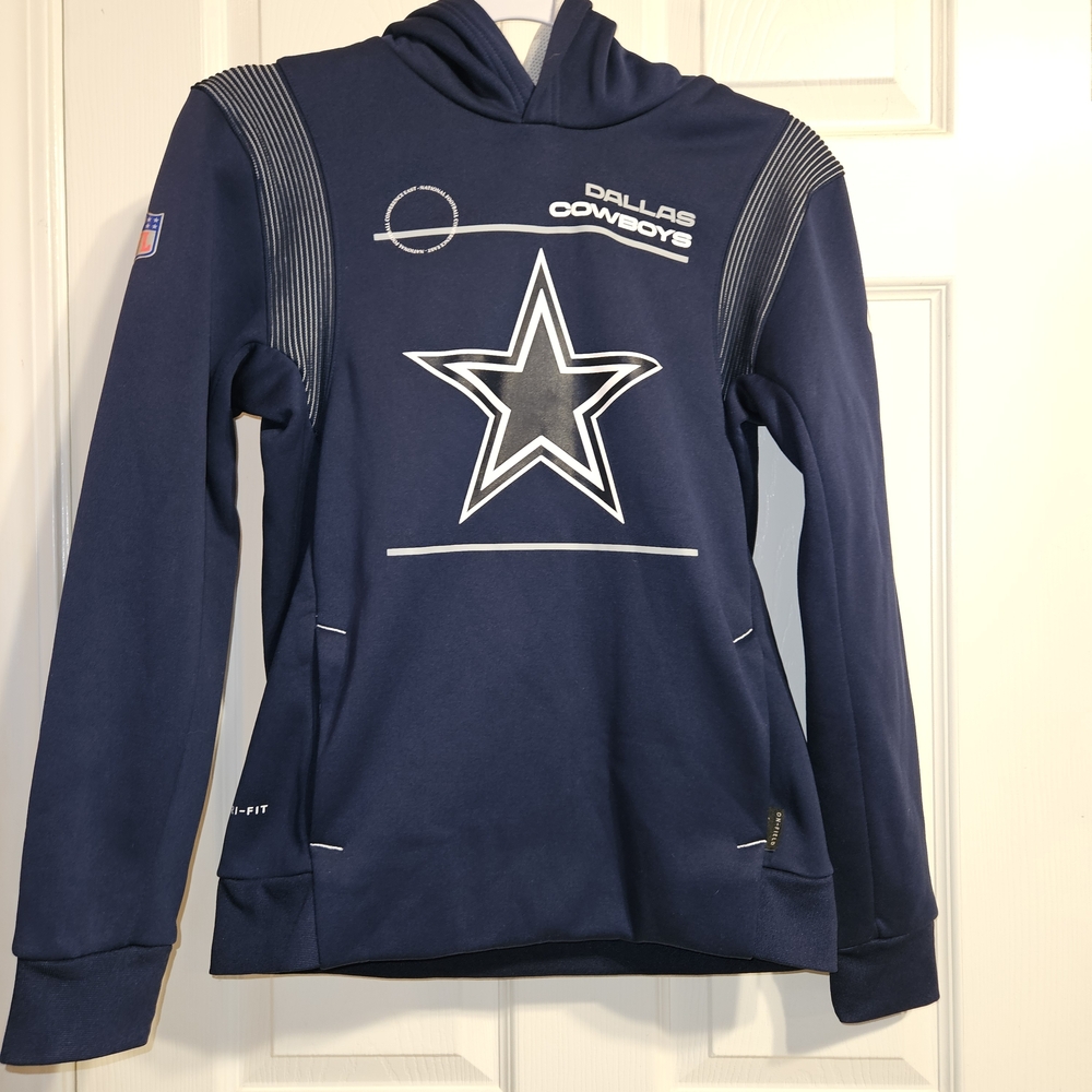 Nike On Field Apparel Kids Dallas Cowboys Navy Blue Sweatshirt Jacket Sz M 10-12